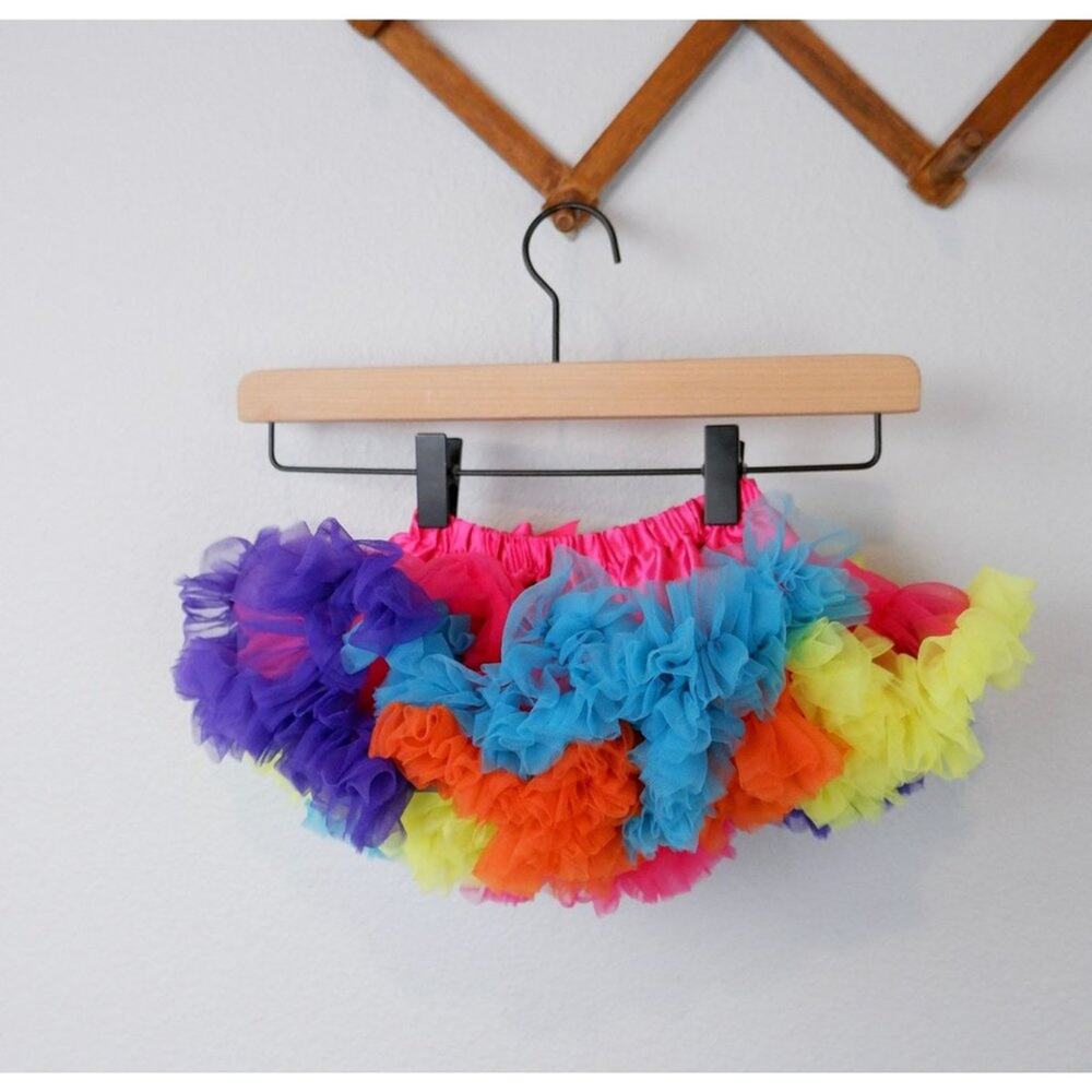 Posh Peanut Rainbow Tulle Baby Birthday Celebration Skirt, size 12-18 months